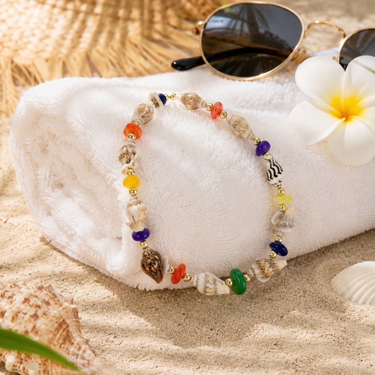 Beach Club -Colored Shells Anklet