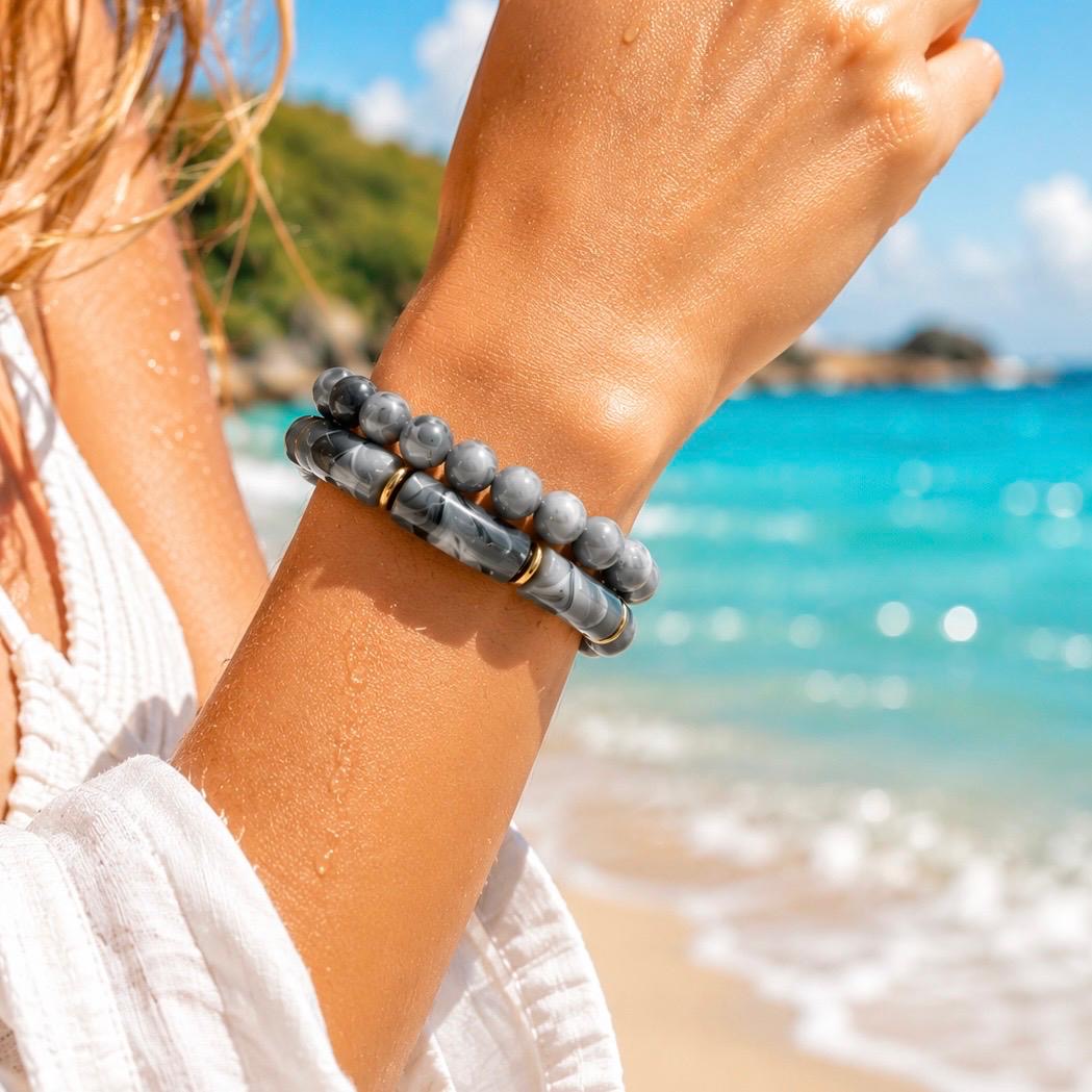 Beach Club - Grey Bracelets (Set of two)