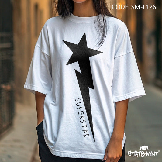 Super Star Oversized Long Tshirt - SM-L126