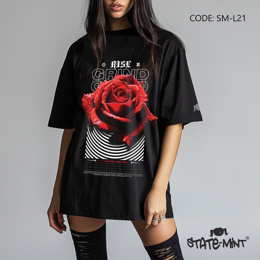 Rise & Grind Oversized Long Tshirt - SM-L21