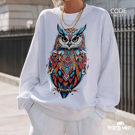 The OWL- Round Neck Sweatshirt-SM-C217