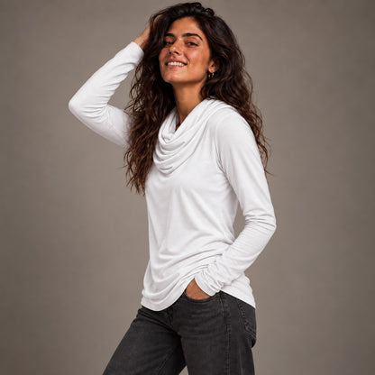 Built in Scarf Basic - White