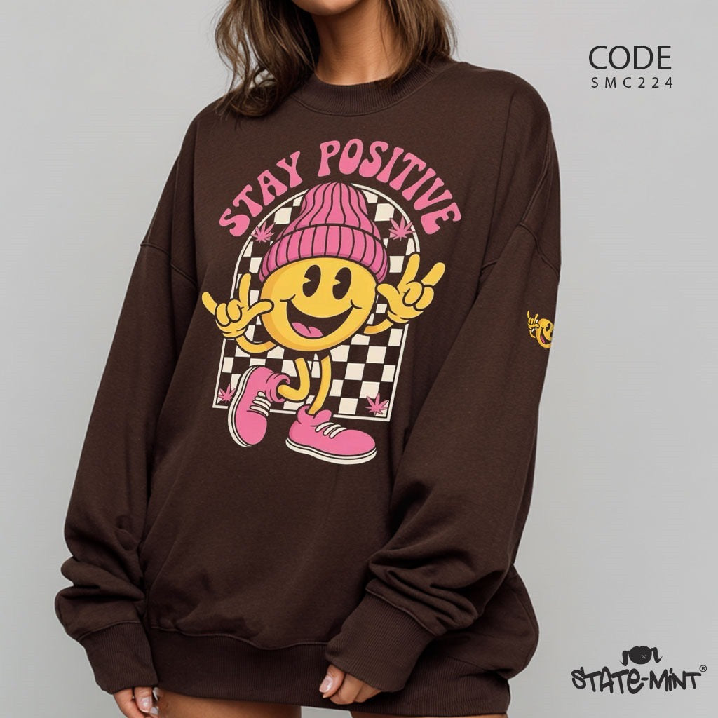Stay Positive- Round Neck Sweatshirt-SM-C224