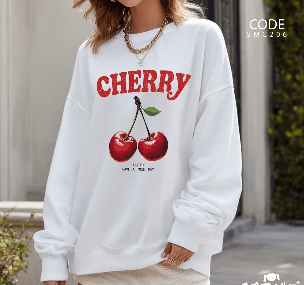 Cherry on Top- Round Neck Sweatshirt-SM-C206