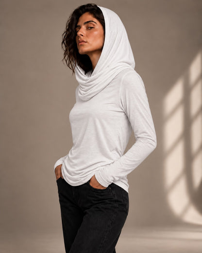 Built in Scarf Basic - White