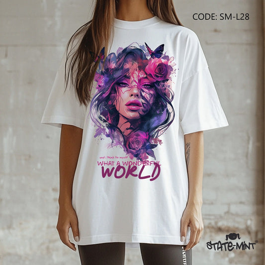 Wonderful World Oversized Long Tshirt - SM-L28