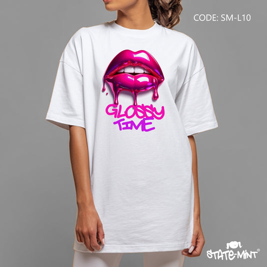 Glossy Time Oversized Long Tshirt - SM-L10