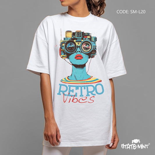 Retro Vibes Oversized Long Tshirt - SM-L20