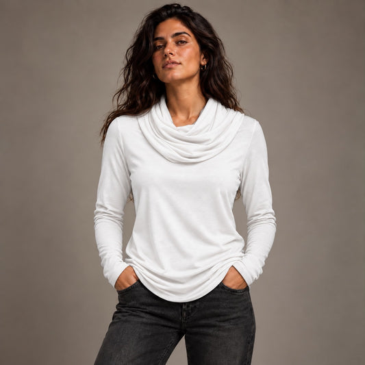 Built in Scarf Basic - White