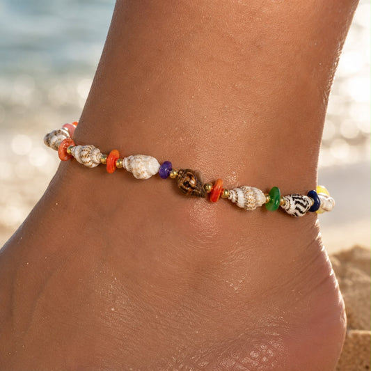 Beach Club -Colored Shells Anklet
