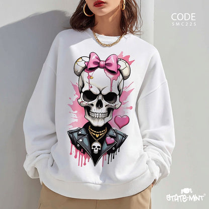Candy Skull- Round Neck Sweatshirt-SM-C225