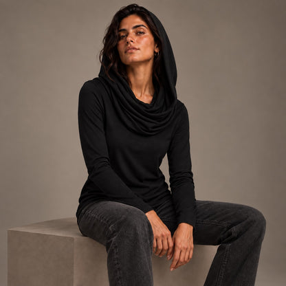 Built in Scarf Basic - Black